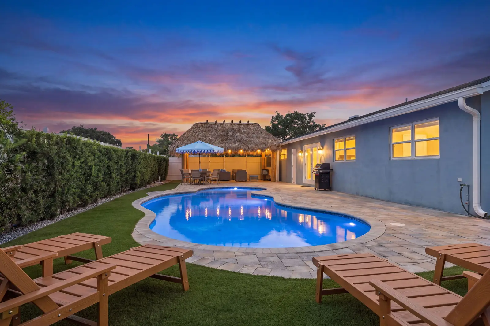 Pool at dusk