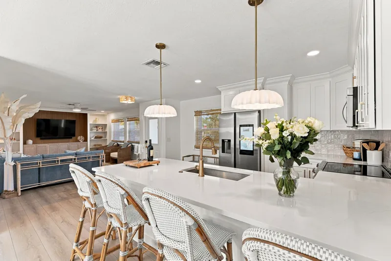 Kitchen open to the living room